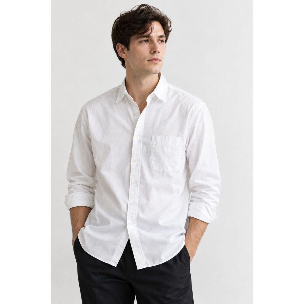 Uniqlo White Cotton Button Down Shirt Men’s Size XL Long Sleeve Classic Fit